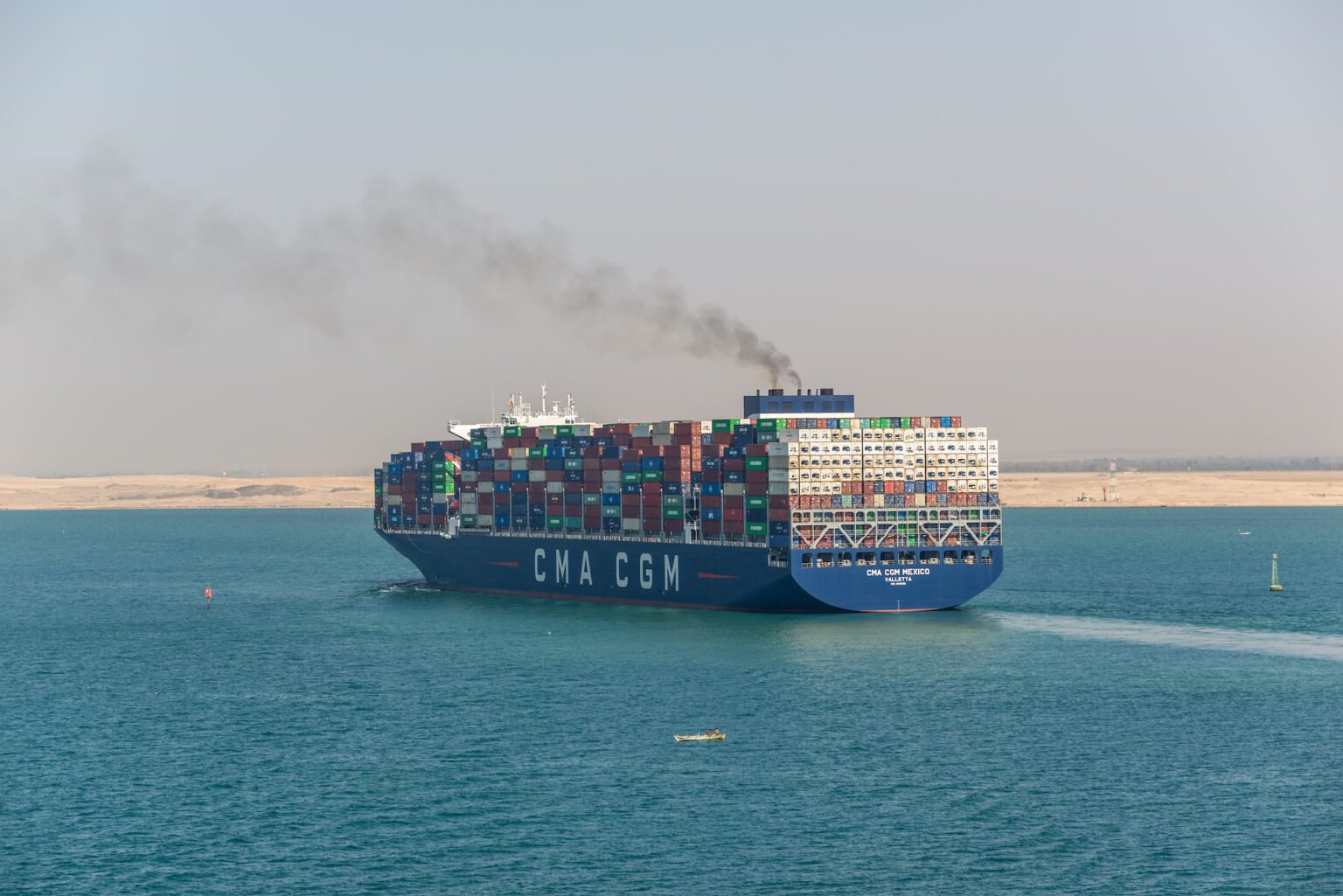 A CMA CGM ship underway in the Suez Canal. File Photo: byvalet/Shutterstock